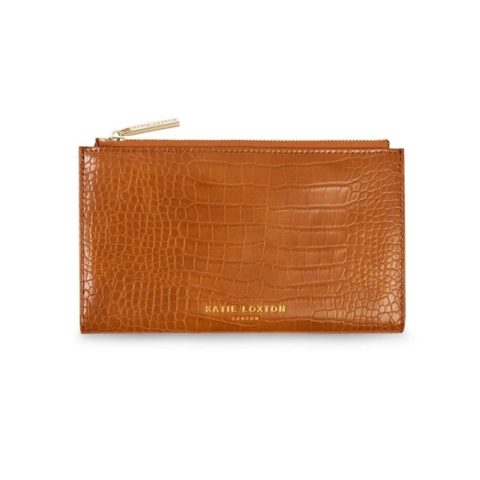 Katie Loxton Celine Faux Croc Fold Out Purse - Cognac